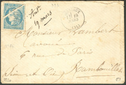 Lettre Pli Accordéon. No 46B, Sur Enveloppe De Portrieux Mars 71 Pour Rambouillet, Superbe. - R - 1870 Uitgave Van Bordeaux