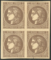 * R Relié Au Cadre. No 47e Tenant à 47 Dans Un Bloc De Quatre Pos. 1-2/6-7. - TB - 1870 Bordeaux Printing