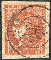 No 48f, Ocre, Obl Cad De Troyes, Superbe. - R - 1870 Ausgabe Bordeaux