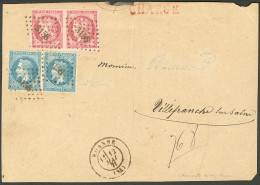 Lettre Nos 49 Paire + 29, Obl Pgc 3156 Sur Enveloppe Chargée De Roanne 12 Mai 71 Pour Villefranche. - TB - 1870 Emisión De Bordeaux