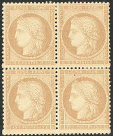 ** No 57, Rose, Bloc De Quatre (deux Ex *), Très Frais. - TB - 1871-1875 Cérès