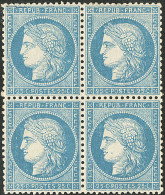 ** No 60A, Bleu Type I, Bloc De Quatre (deux Ex *), Très Frais Et Centré. - TB - 1871-1875 Cérès