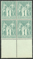 ** No 61, Vert, Bloc De Quatre Bdf, Très Frais. - TB - 1876-1878 Sage (Typ I)