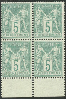 ** No 64, Vert, Bloc De Quatre Bdf, Très Frais. - TB. - R - 1876-1878 Sage (Type I)