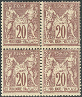 * No 67, Brun-lilas, Bloc De Quatre (un Ex **), Très Frais. - TB - 1876-1878 Sage (Type I)