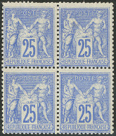 ** No 78e, Outremer Vif, Bloc De Quatre (deux Ex *), Très Frais. - TB - 1876-1878 Sage (Typ I)