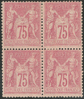 * No 81, Rose, Bloc De Quatre, Jolie Pièce. - TB. - R - 1876-1878 Sage (Type I)