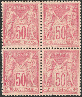 * No 98, Rose, Bloc De Quatre (un Ex **), Très Frais Et Centré. - TB - 1876-1878 Sage (Typ I)