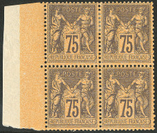 ** No 99, Violet Sur Orange, Bloc De Quatre Bdf (deux Ex *), Jolie Pièce. - TB - 1876-1878 Sage (Type I)