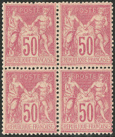 ** No 104, Rose, Bloc De Quatre (deux Ex *), Très Frais Et Centré. - TB - 1876-1878 Sage (Type I)