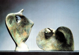 CP SCULPTURE D'HENRY MOORE FONDATION EN 2 PARTIES EN BRONZE LONGUEUR 22CM TRES BON ETAT REF-1-1-CP COLLECT-291 - Bronzen