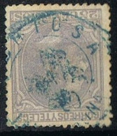 Sello 25 Cts Alfonso XII 1879, Fechador Trebol Azul TORTOSA (tarragona), Num 204 º - Usados