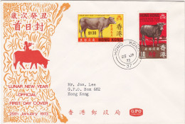 HONG KONG - FDC -  BUSTA  PRIMO GIORNO  - 1973 - FDC