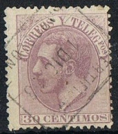 Sello 30 Cts Alfonso XII 1882, Fechador Certificado BARCELONA, Num 211 º - Usados