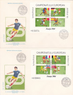 SPORTS, SOCCER, FRANCE'84 UEFA EUROPEAN CHAMPIONSHIP, COVER FDC, 2X, 1984, ROMANIA - Championnat D'Europe (UEFA)