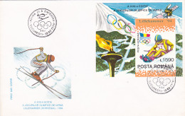 OLYMPIC GAMES, LILLEHAMMER'94, WINTER, BOBSLED, SKIING, COVER FDC, 1994, ROMANIA - Hiver 1994: Lillehammer