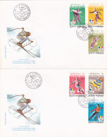 OLYMPIC GAMES, LILLEHAMMER'94, WINTER, BOBSLED, SKIING, SKATING, COVER FDC, 2X, 1994, ROMANIA - Inverno1994: Lillehammer