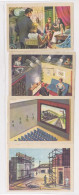 TRADE CARDS, CHOCOLATE, JACQUES, CINEMA ROOM AND THEATER SETS, 4X - Jacques