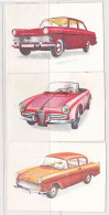 TRADE CARDS, CHOCOLATE, JACQUES, CARS OF 1962, 3X - Jacques