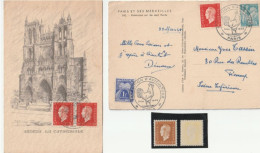 Marianne De Londres, 2 Cartes + Variété 30c Impression à Sec. - 1944-45 Marianne (Dulac)