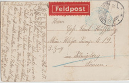 1915 - ALSACE - ETIQUETTE FELDPOST ! CP De OBERNAI (OBEREHNHEIM) => KÖNIGSBERG (PRUSSE ORIENTALE) - Storia Postale