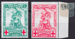 Timbres - Belgique - Croix Rouge 1914 - COB 126* Et 127/28** MNH - Cote 232 - 1914-1915 Rode Kruis