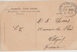 1913 - FERROVIAIRE ALSACE - CP De OBERNAI (OBEREHNHEIM) AMBULANT STRASBOURG / MOLSHEIM / SELESTAT => VILLEJUIF - Storia Postale