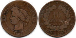MA 28414 /   10 Centimes 1887 A B+ - 10 Centimes