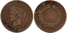 MA 28419 / 10 Centimes 1892 A B+ - 10 Centimes