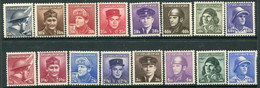 CZECHOSLOVAKIA 1945 Military Heroes  MNH / **.  Michel 439-54 - Unused Stamps