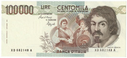 100000 LIRE CARAVAGGIO I TIPO SERIE SOSTITUTIVA XD 25/01/1993 QFDS - Altri & Non Classificati