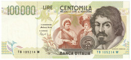 100000 LIRE BANCA D'ITALIA CARAVAGGIO II TIPO LETTERA B 27/02/1995 FDS-/FDS - Altri & Non Classificati