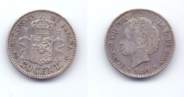 Spain 50 Centimos 1894 - First Minting