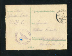 "DEUTSCHES REICH" 1942, Feldpost-Kartenbrief K1 "FELDPOST", Dienststellenstempel, Mit Inhalt (1849) - Feldpost 2a Guerra Mondiale