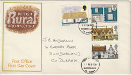 Great Britain   .   1970   .   "British Rural Architecture"   .   First Day Cover - 4 Stamps - 1952-1971 Pre-Decimal Issues