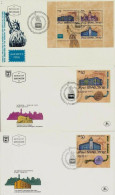 ISRAEL 1986 FDC YEAR SET WITH S/SHEETS + SEE 7 SCANS - Lettres & Documents