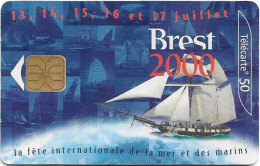 France - 1064.1 - Brest 2000, Chip ODS2, ''3'' On CN Rounded, 06.2000, 50Units, 200.000ex, Used - 2000