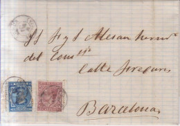 Año 1876 Edifil 175-188 Alfonso XII Carta Matasellos Lorca  Murcia Juan Frias - Briefe U. Dokumente