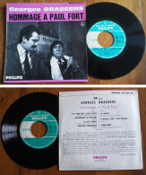 RARE French EP 45t RPM BIEM (7") GEORGES BRASSENS «Hommage à Paul Fort» (7 Titres, 1961) - Collector's Editions