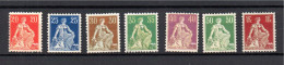 Switzerland 1907 Set Sitting Helvetia Stamps (Michel 102/07+109) Nice Unused/MLH - Ungebraucht
