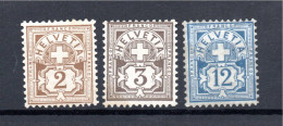 Schweiz 1906 Freimarke 82/3 + 86 Wertschild Postfrisch - Unused Stamps