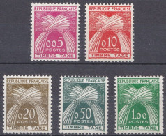 France 1960 N° 90-94 MH Gerbes  (J6) - 1960-.... Mint/hinged