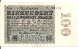 ALLEMAGNE 100 MO MARK 1923 XF+ P 107 - 100 Mio. Mark