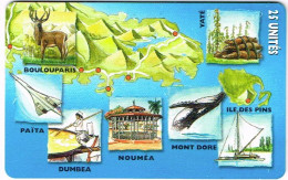 Nouvelle Caledonie Caledonia TELECARTE PHONECARD NC 64 PUZZLE CERF BALEINE WHALE KIOSQUE BE - Nouvelle-Calédonie