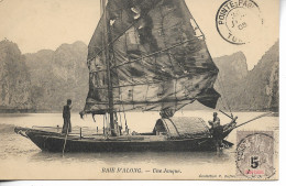 POINTE PAGODE Tonkin CAD 1905 Sur 15c Surcharge 5c Indo-Chine Cpa Baie D'Along Jonque     ....G - Brieven En Documenten
