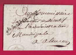 FRANCHISE LE GENERAL  DE ARMEE DES COTES DE CHERBOURG MANCHE POUR ALENCON ORNE AN4 1796 LETTRE - Army Postmarks (before 1900)