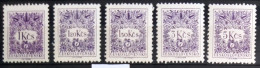 TCHECOSLOVAQUIE                       N°  97/101                       NEUF** - Postage Due