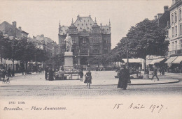 Belgique--BRUXELLES --1907--Place Anneessens  ( Animée) ......carte Précurseur.............à Saisir - Plazas