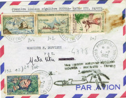 Wallis Futuna Nouvelle Caledonie FFC Premier Vol Aerien Noumea Mata Utu 4/7/62 Us Courant - Storia Postale