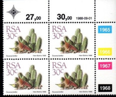 South Africa - 1988 Succulents 30c Control Block (1988.09.01) (**) - Blocks & Kleinbögen